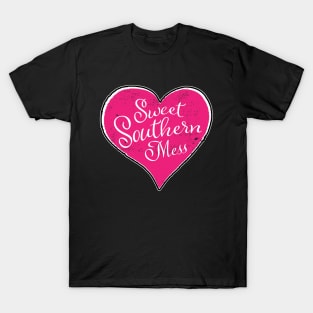 Sweet Southern Mess Pink Heart T-Shirt